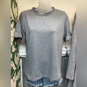Gray Ruffle T-shirt